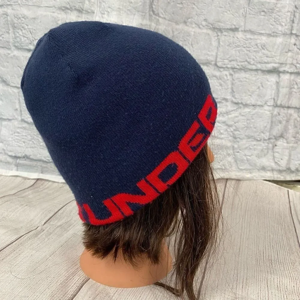 Under armour youth boys reversible winter beanie red white & blue